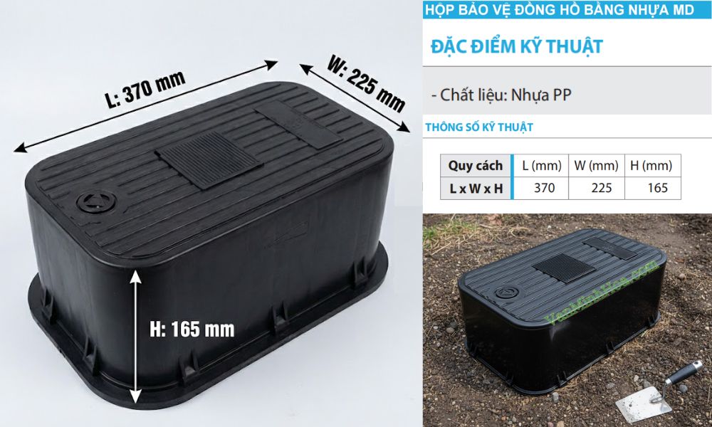 thông số kỹ thuật của hộp bảo vệ đồng hồ nước md