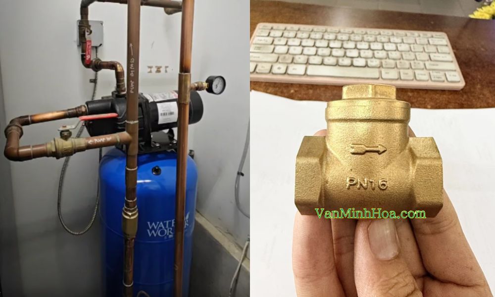 van nước 1 chiều 34 nối ống thép