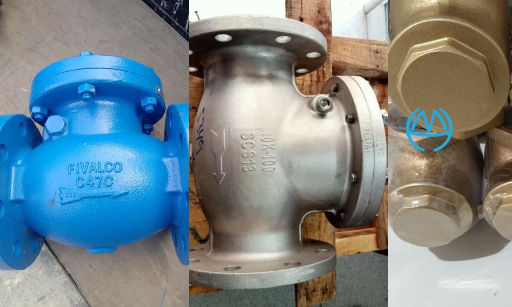 vật liệu phổ biến của van 1 chiều lá lật dn100