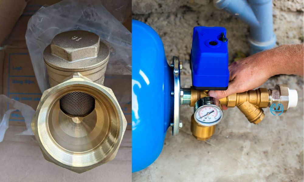 y lọc đồng lắp trước máy bơm nước