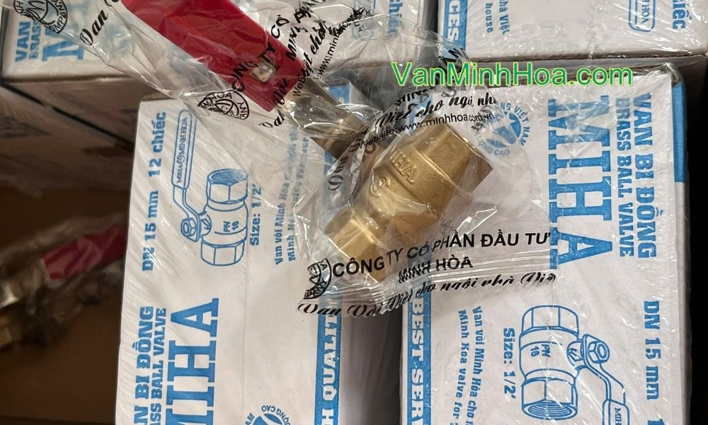 bao bì đóng gói van bi miha tay inox dn15