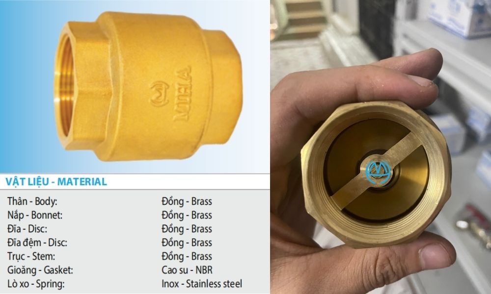 cấu tạo của van 1 chiều lò xo miha dn50