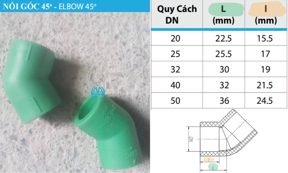 cút hàn nhựa ppr minh hòa 45