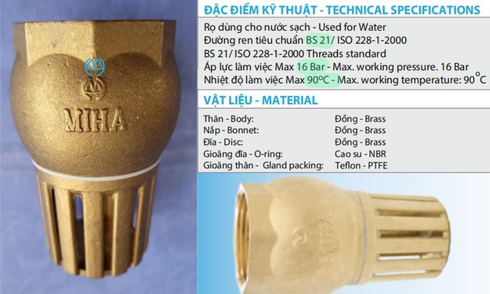 đặc điểm kỹ thuật của rọ miha dn15