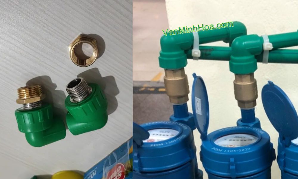 nối cút nhựa ppr ren ngoài minh hòa với van bi