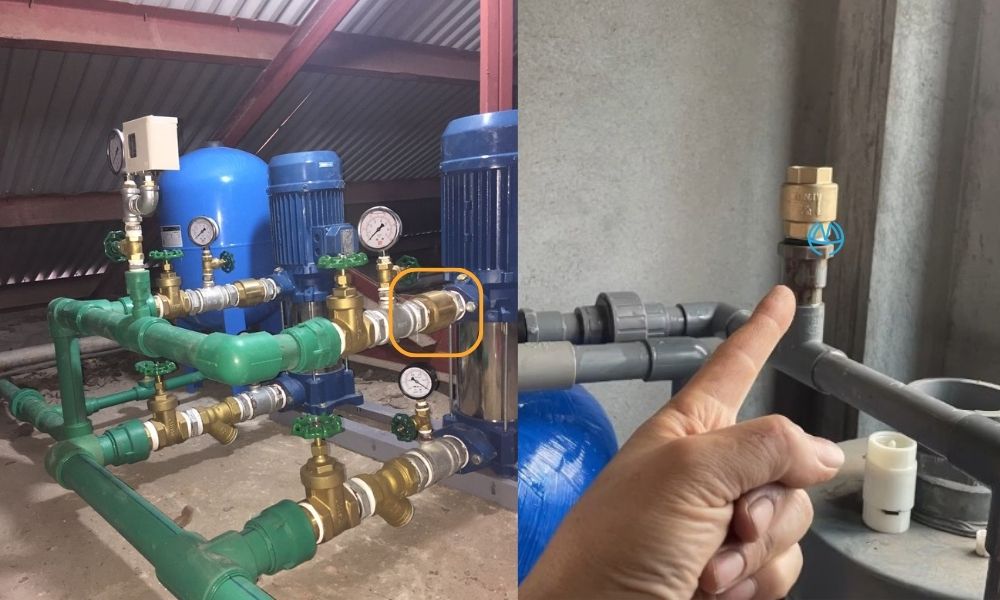 vị trí lắp đặt của van 1 chiều lò xo mbv dn50