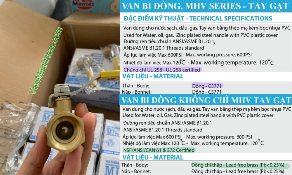 chủng loại của van bi mhv dn15