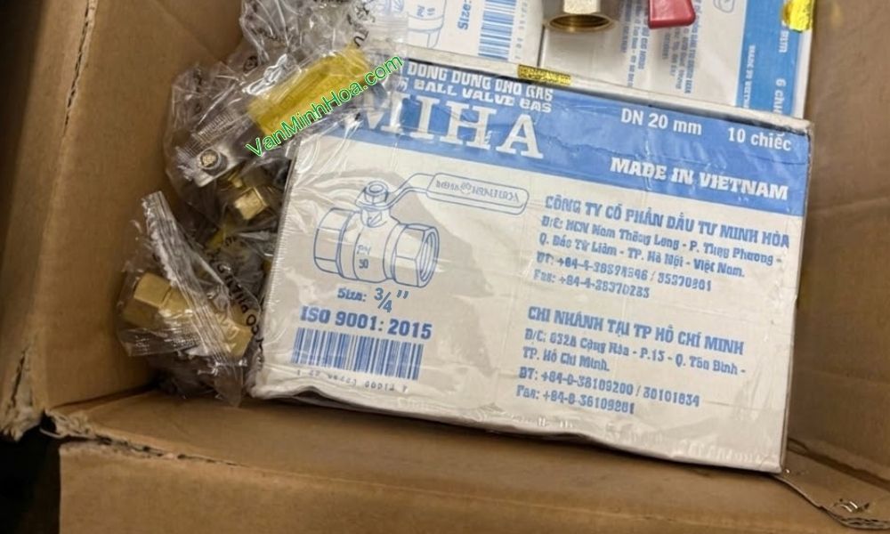 đóng gói của van bi miha pn30 dn20