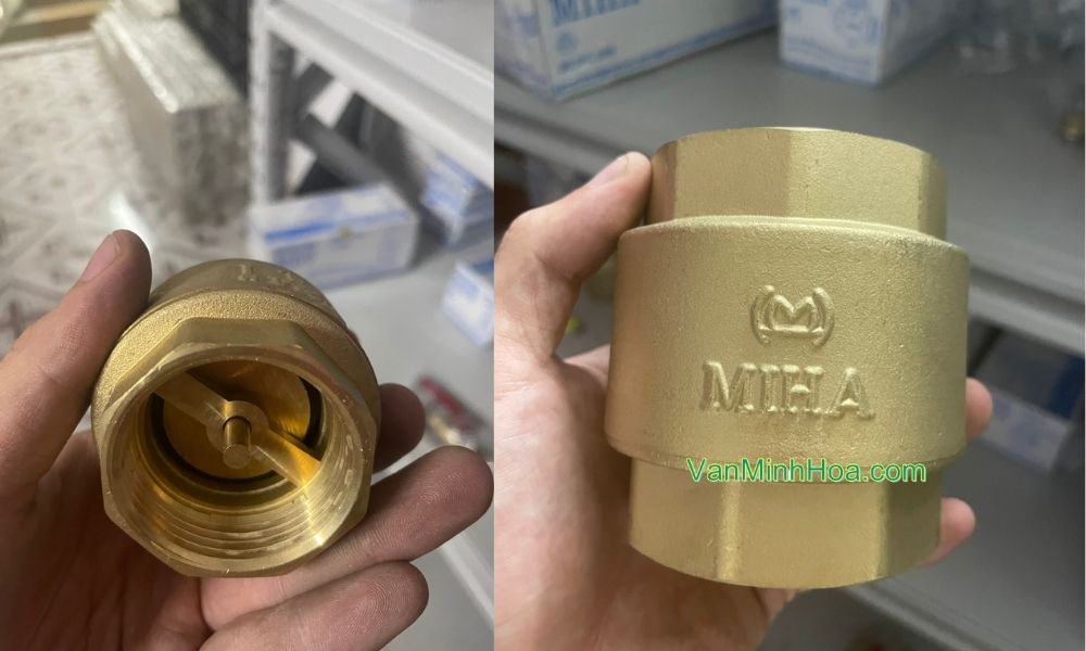 nhận diện mặt trước và sau của van 1 chiều lò xo miha dn100