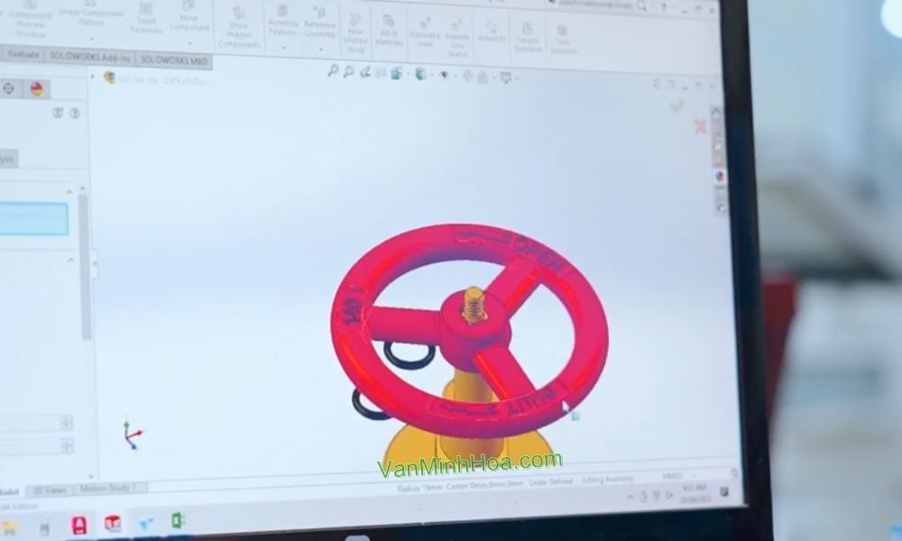 tay vặn của van cầu miha 5k 1 chiều dn20