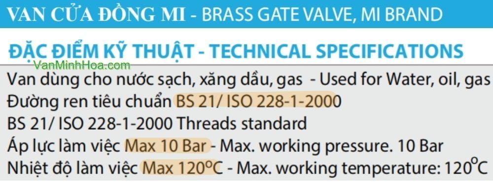 thông số kỹ thuật của van cửa mi dn80
