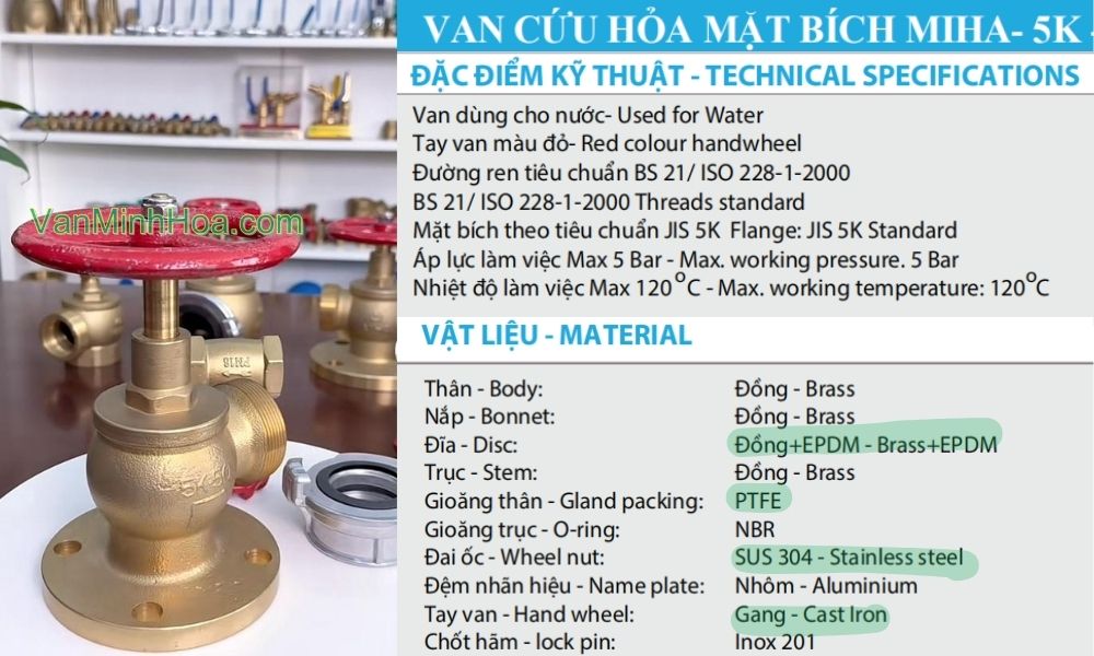 ưu điểm của van góc cứu hỏa minh hòa 5k dn50