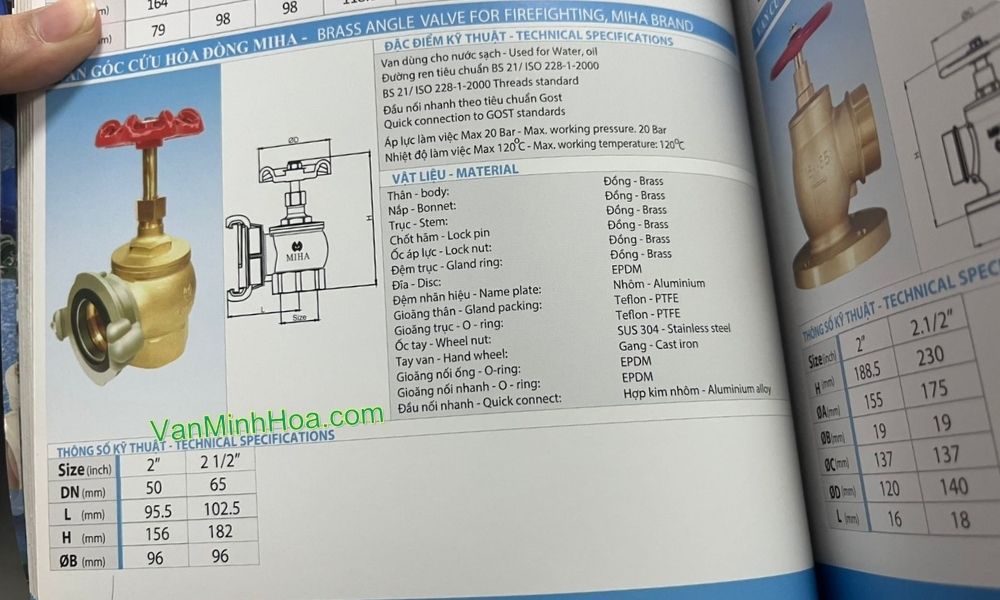 van góc cứu hỏa ren dn65 trong catalogue