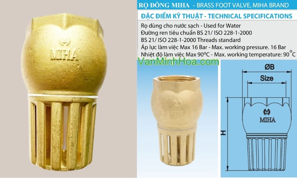 đặc điểm kỹ thuật của rọ miha dn50