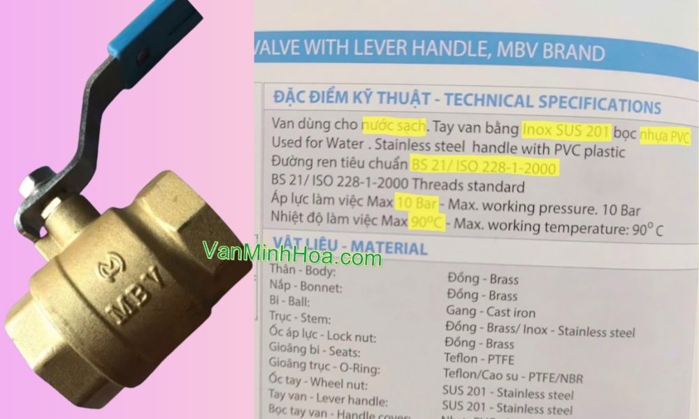 đặc điểm van bi mbv tay gạt dn100