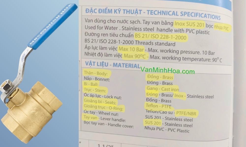 đặc điểm van bi mbv tay gạt dn40