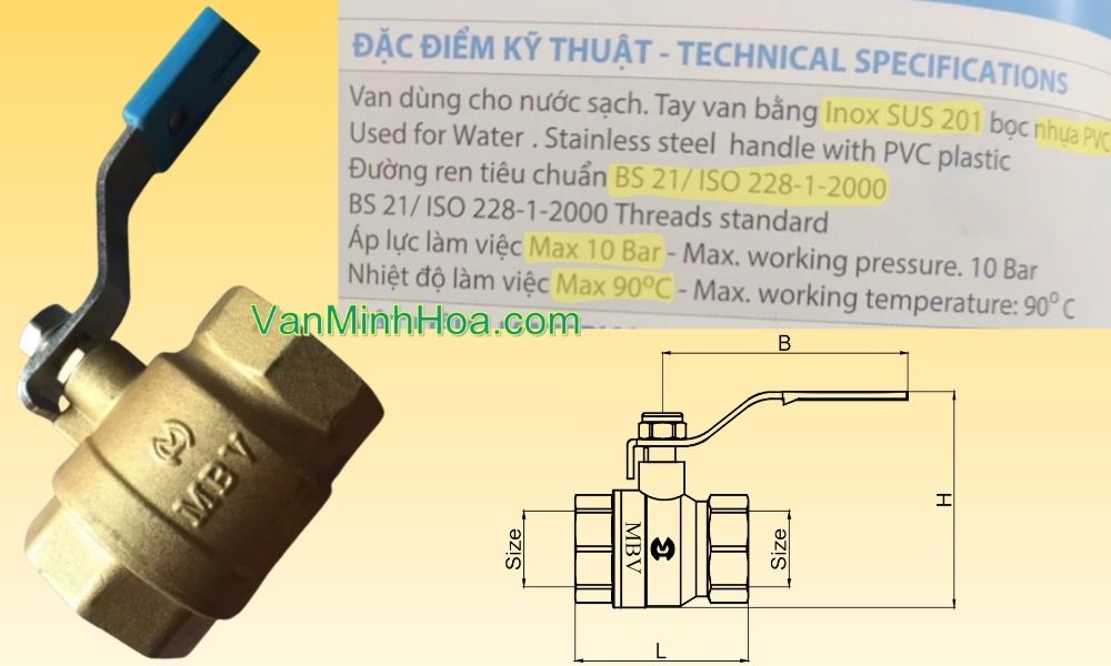 đặc điểm van bi mbv tay gạt dn65