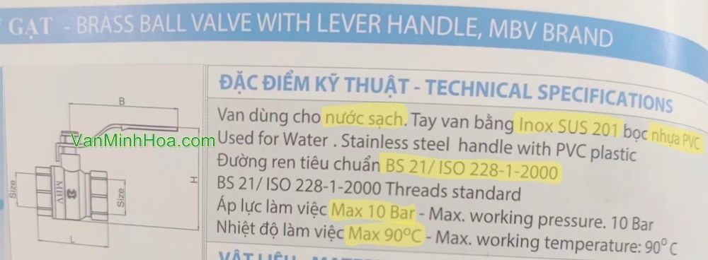 đặc điểm van bi mbv tay gạt dn80