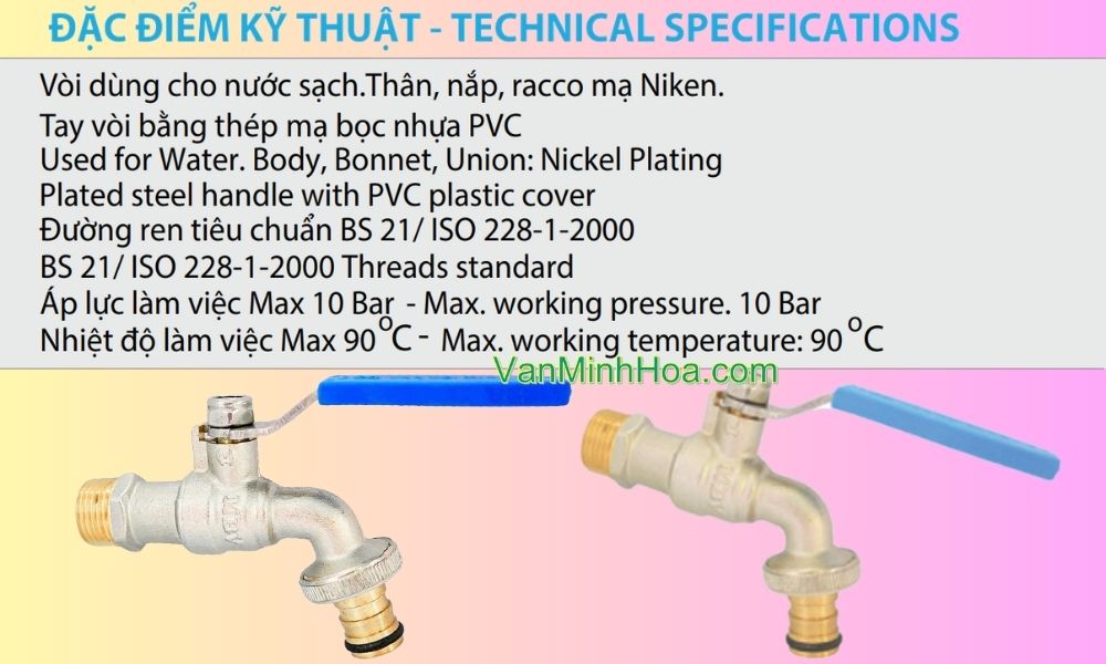đặc điểm vòi vườn đồng mạ mbv pn10 dn20