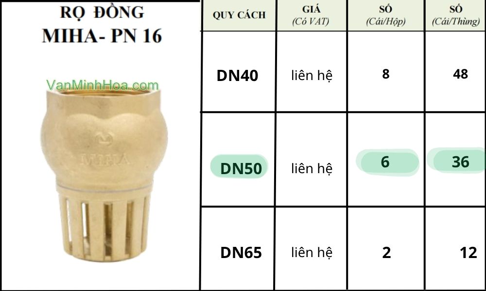 quy cách đóng gói của rọ miha dn50
