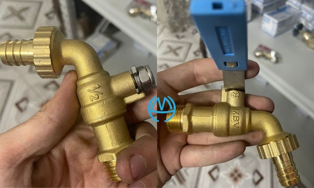 thân vòi vườn đồng tay inox mbv pn10 dn15