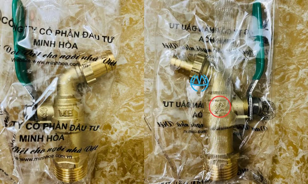 thông tin trên thân vòi vườn đồng mh pn10 dn20