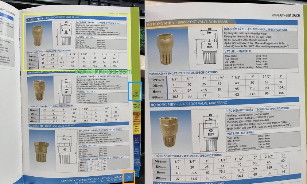 tra cứu rọ miha dn40 trong catalogue