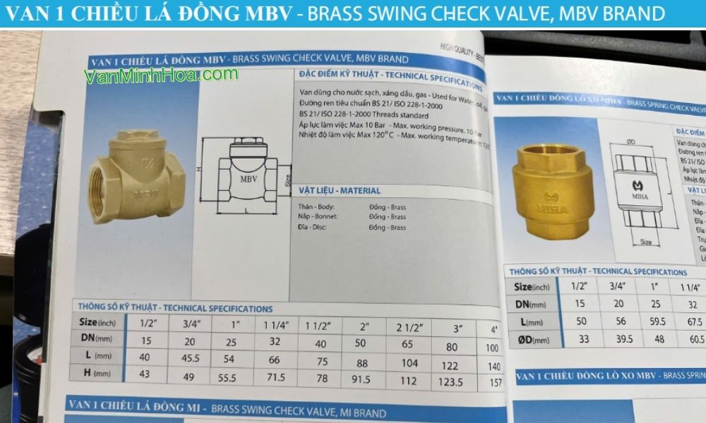 van 1 chiều lá mbv dn80 trong catalogue