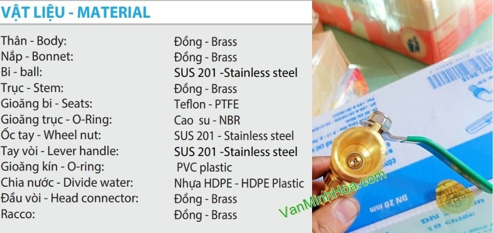 vật liệu vòi vườn đồng mh pn10 dn20