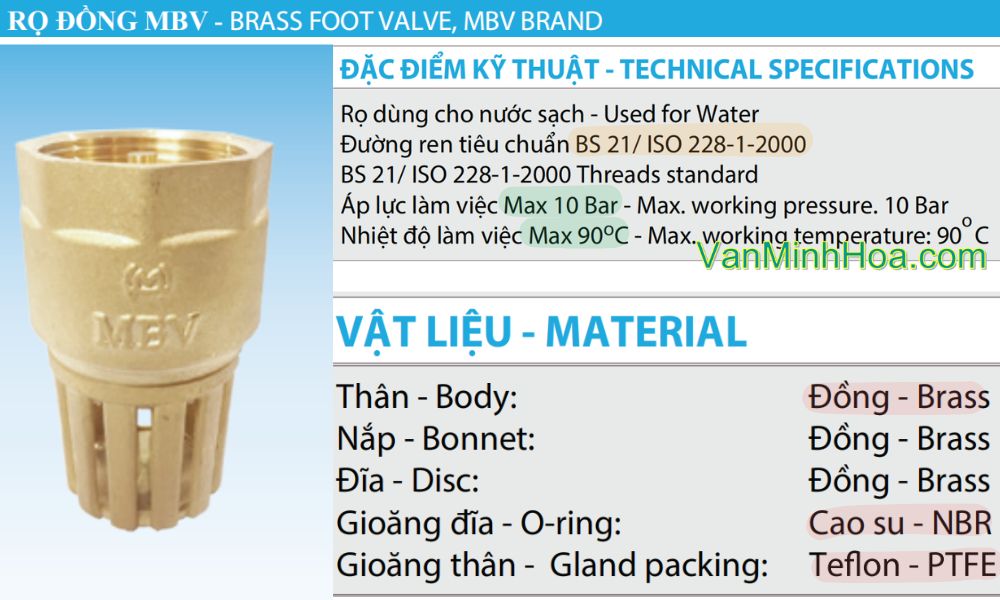 chi tiết vật liệu và độ bền của rọ mbv dn65