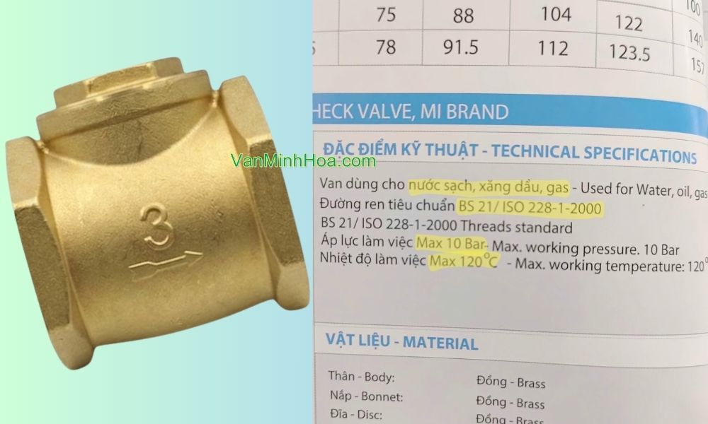 đặc điểm van 1 chiều lá mi dn80
