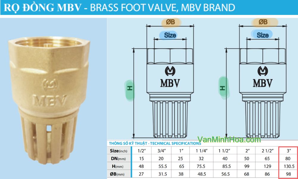 kích thước lắp đặt thực tế của rọ mbv dn80