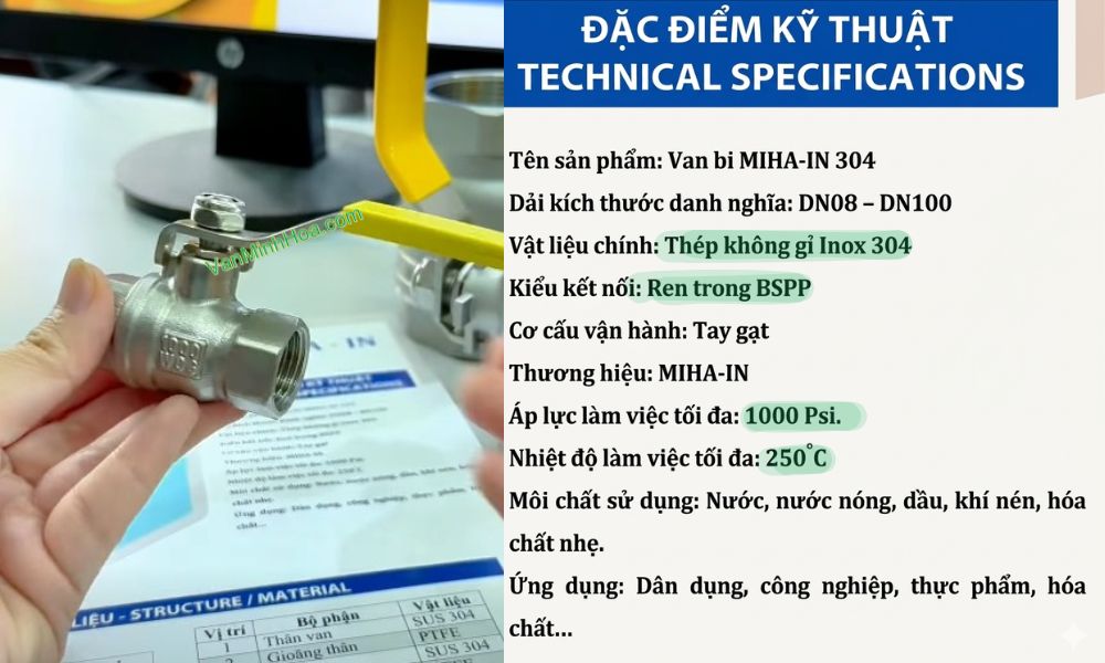 ưu điểm của van bi miha-in dn10