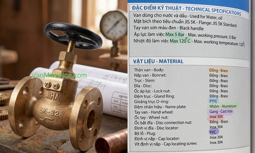 ưu điểm của van cầu miha 5k 2 chiều dn32
