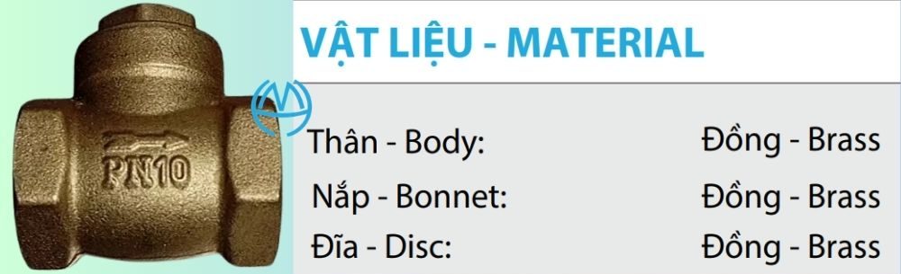 vật liệu van 1 chiều lá mi dn20