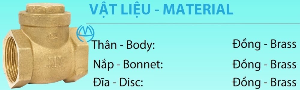 vật liệu van 1 chiều lá mi dn25