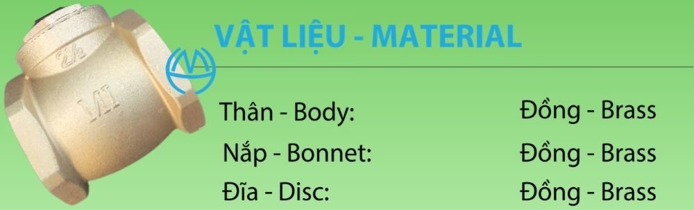 vật liệu van 1 chiều lá mi dn65