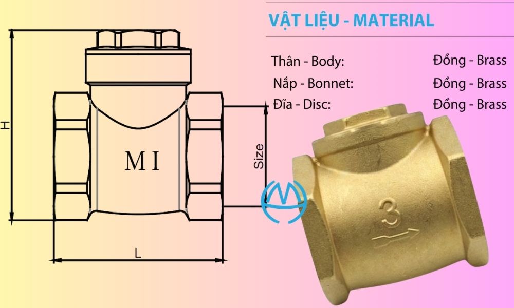 vật liệu van 1 chiều lá mi dn80